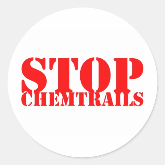 Stop Chemtrails - Adesivo Redondo Ronde Sticker (Voorkant)