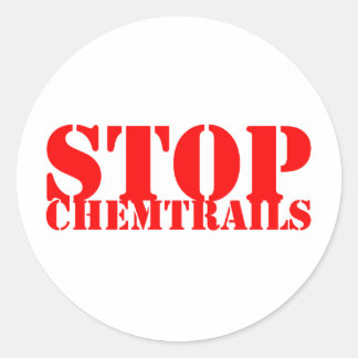 Stop Chemtrails - Adesivo Redondo Ronde Sticker