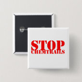 Stop Chemtrails - Botton Quadrado Vierkante Button 5,1 Cm (Voorkant /achterkant)