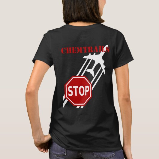 Stop Chemtrails donker shirt (Achterkant)