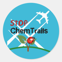 Stop Chemtrails Lady Bug Ecocide Ronde Sticker