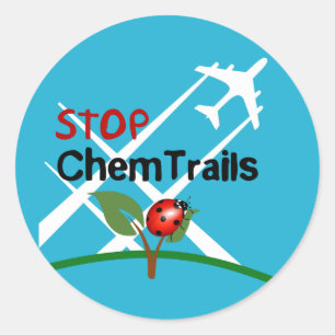 Stop Chemtrails Lady Bug Ecocide Ronde Sticker