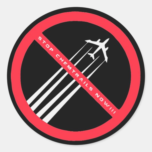 STOP CHEMTRAILS NU GEWELDIGE STICKERS (Voorkant)