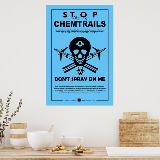 Stop Chemtrails Poster (Keuken)