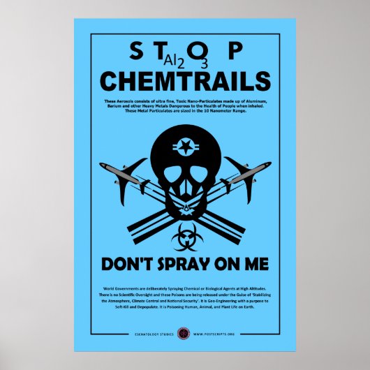 Stop Chemtrails Poster (Voorkant)