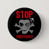 STOP CHEMTRAILS RONDE BUTTON 5,7 CM (Voorkant)