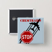 Stop chemtrails vierkante button 5,1 cm (Voorkant /achterkant)