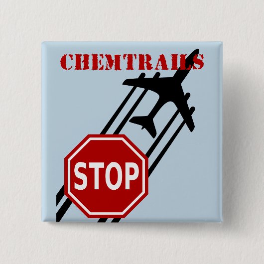 Stop chemtrails vierkante button 5,1 cm (Voorkant)