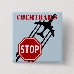 Stop chemtrails vierkante button 5,1 cm