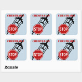 Stop chemtrails vierkante sticker (Vel)