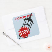Stop chemtrails vierkante sticker (Envelop)