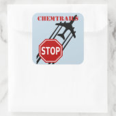 Stop chemtrails vierkante sticker (Tas)