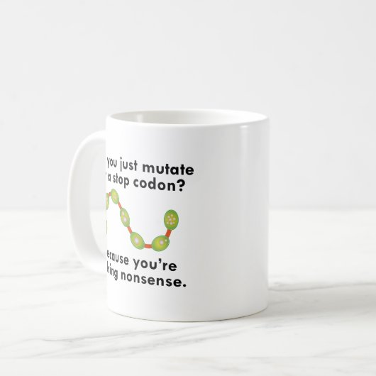 Stop Codon Koffiemok (Voorkant links)