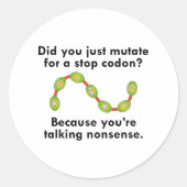 Stop Codon Ronde Sticker (Voorkant)