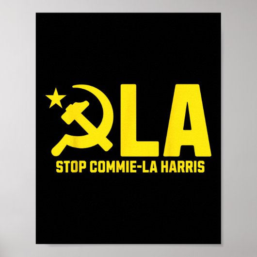 Stop Commie-la-Harris Kamala Communisme Trump Supo Poster (Voorkant)