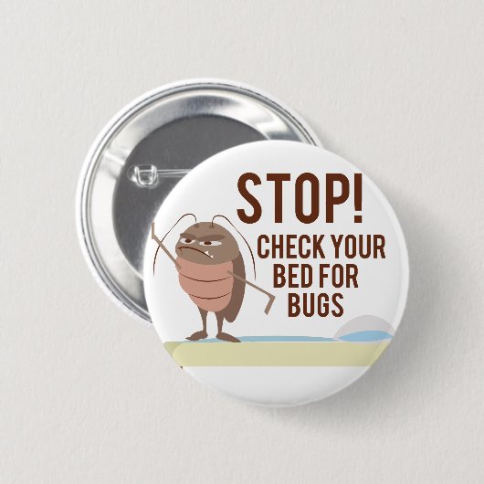 Stop! Controleer uw bod op buisjes Ronde Button 5,7 Cm (Voorkant /achterkant)