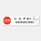 STOP COPTISCH GENOCIDE! BUMPERSTICKER (Voorkant)