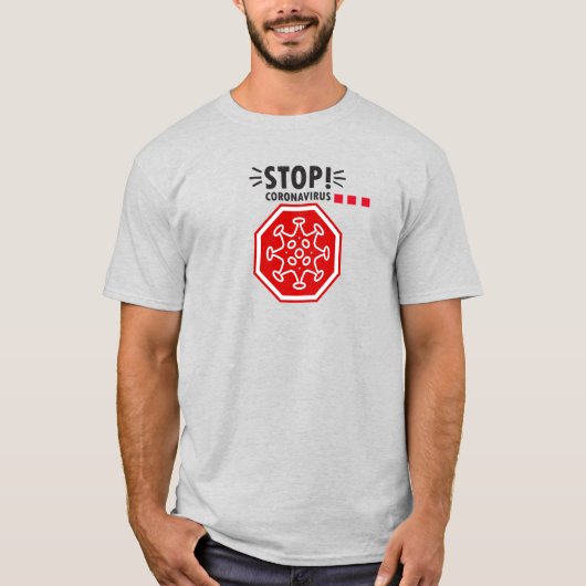Stop Corona! Elbow Bump Handshake, Sociale Afstand T-shirt (Voorkant)