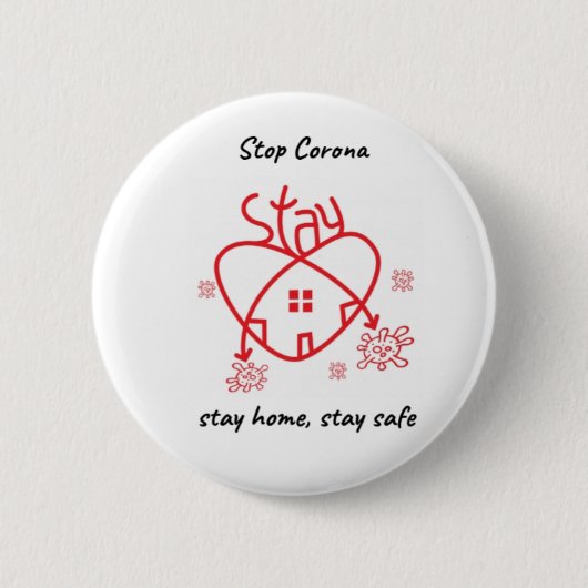 Stop Corona Ronde Button 5,7 Cm (Voorkant)