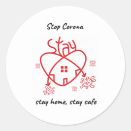 Stop Corona Ronde Sticker