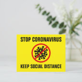 Stop Corona Virus Covid 19 Vertraag de spread Briefkaart (Staand voorkant)