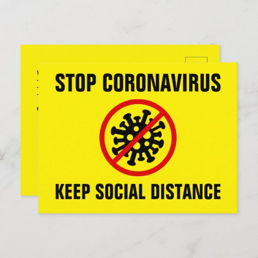 Stop Corona Virus Covid 19 Vertraag de spread Briefkaart (Voorkant / Achterkant)