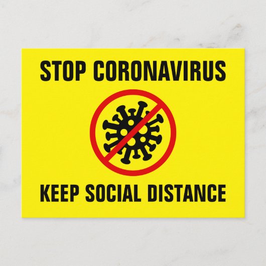 Stop Corona Virus Covid 19 Vertraag de spread Briefkaart (Voorkant)