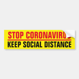 Stop CoronaVirus Covid19 slogan social distcing Bumpersticker