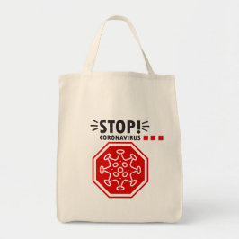 Stop Coronavirus! Ellebpomhandshake, afstand Tote Bag