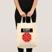 Stop Coronavirus! Ellebpomhandshake, afstand Tote Bag (Voorkant (product))