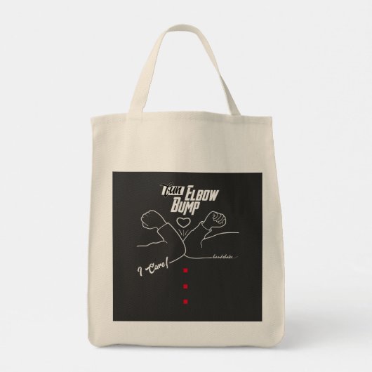 Stop Coronavirus! Ellebpomhandshake, afstand Tote Bag (Achterkant)