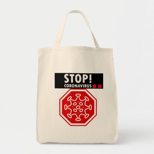 Stop Coronavirus! Ellebpomhandshake, afstand Tote Bag (Voorkant)