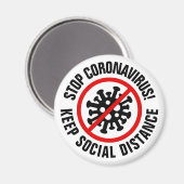 Stop CoronaVirus-magneten met aangepaste slogan Magneet (Voorkant / Achterkant)