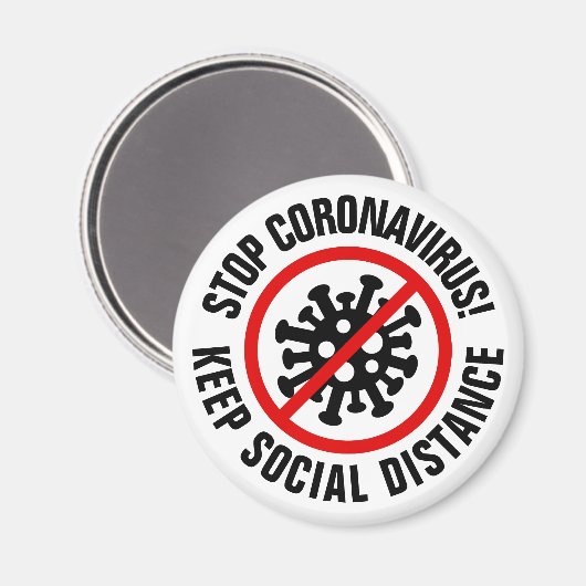 Stop CoronaVirus-magneten met aangepaste slogan Magneet (Voorkant / Achterkant)