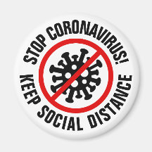 Stop CoronaVirus-magneten met aangepaste slogan