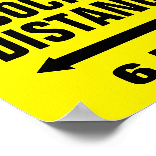 Stop CoronaVirus slogan Keep Social Distance-teken Poster (Hoek)