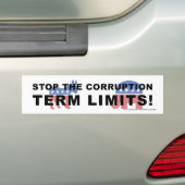 Stop corruptie, Term Limieten - Bumper Bumpersticker (Op auto)