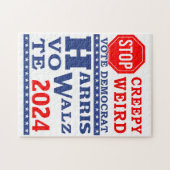 Stop Creepy Weird Vote Harris Walz 2024 Legpuzzel (Horizontaal)