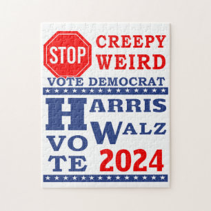 Stop Creepy Weird Vote Harris Walz 2024 Legpuzzel