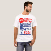 Stop Creepy Weird Vote Harris Walz 2024 LT Unisex T-shirt (Voorkant volledig)