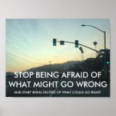 STOP DAT HET Poster Motivatie woorden AFRAID WORDT (Voorkant)