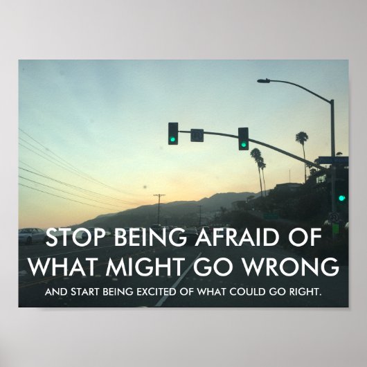 STOP DAT HET Poster Motivatie woorden AFRAID WORDT (Voorkant)