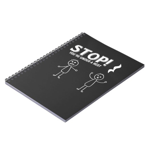 STOP DAT JE ONDER EEN REST STAAT - grappige Music  Notitieboek (Linkerzijde)