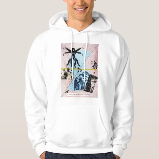 Stop de aapjes experimenten hoodie (Voorkant)