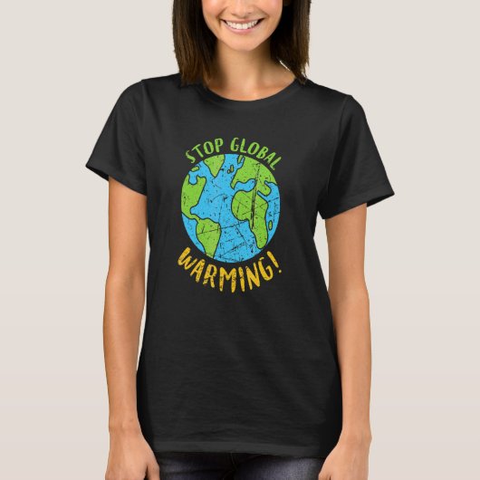 Stop de aardedagbescherming tegen opwarming t-shirt (Voorkant)