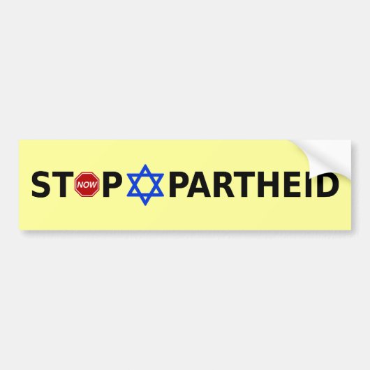 Stop de apartheid bumpersticker (Voorkant)