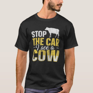 Stop de auto die ik zie een koe voor een Koe fokke T-shirt