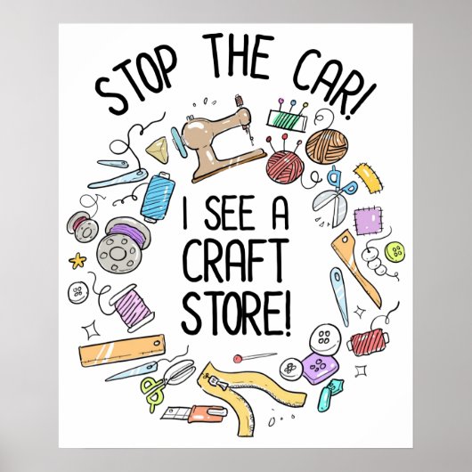 Stop de auto! Ik zie een Craft Store Poster (Voorkant)