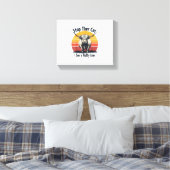 Stop de auto Ik zie Fluffy Koe Retro Highland Koe Canvas Afdruk (Insitu (Slaapkamer))