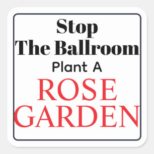 Stop de balzaal vierkante sticker